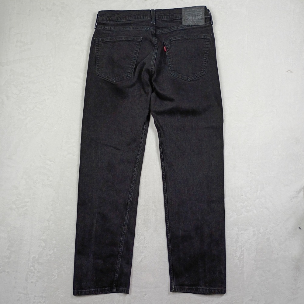 Levis 505 Regular Fit Straight Leg Jeans Washed Black Denim Mens W34 L32